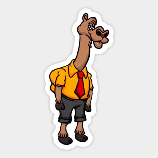 Cute Anthropomorphic Human-like Cartoon Character Camel in Clothes Sticker